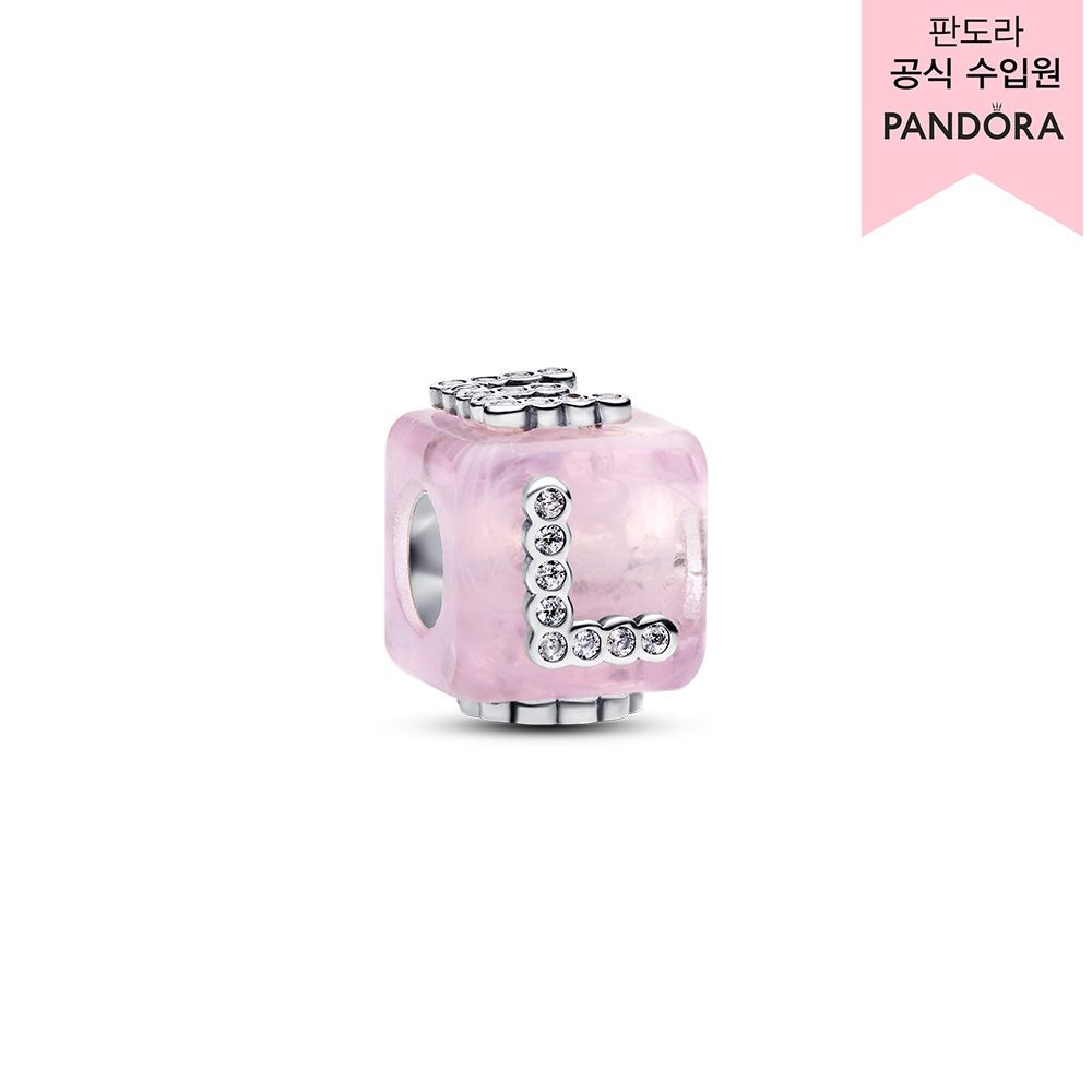 [롯데백화점] 판도라 [백화점 보증서 제공] 핑크 무라노 글래스 러브 큐브 참 794433C01