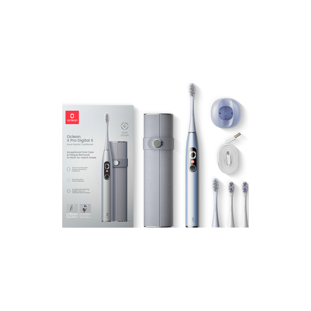 [해외] 오클린 Oclean 전동칫솔 X Pro 디지털 세트 , 실버 1개