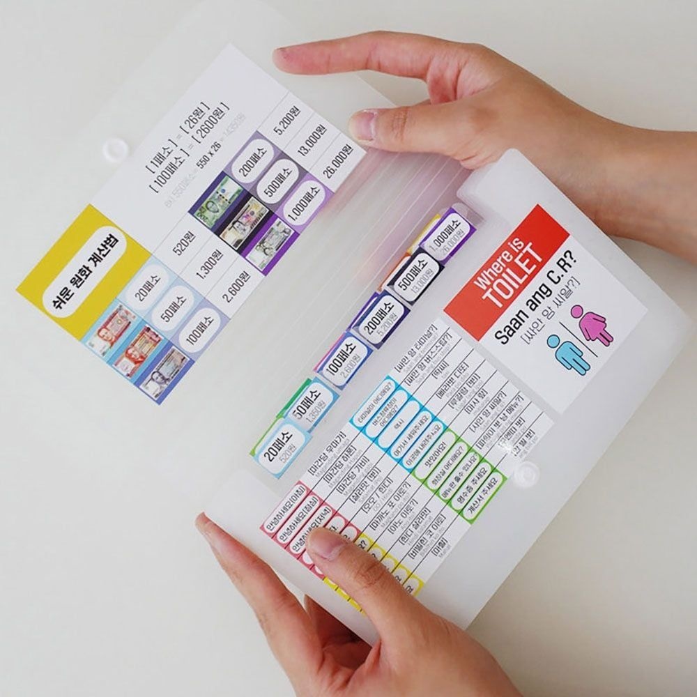 베트남여행지갑 베트남 동지갑 만들기 스티커 파일/여행용지갑 포켓