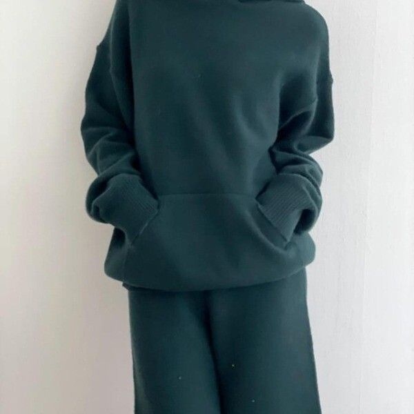 상세페이지참조 [신상오픈런] |KDD21F8|여자 니트 후드 긴팔 와이드팬츠 캐주얼 세트_19056326_597559