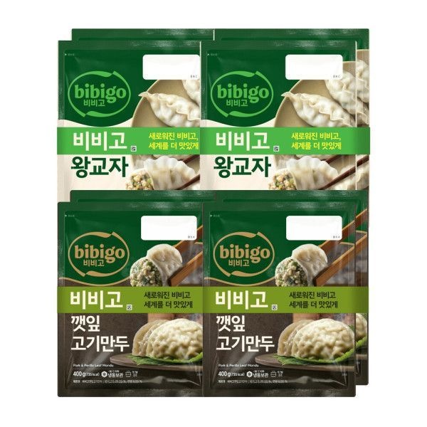 CJ비비고 왕교자455g x4봉+깻잎고기만두 400g x4봉