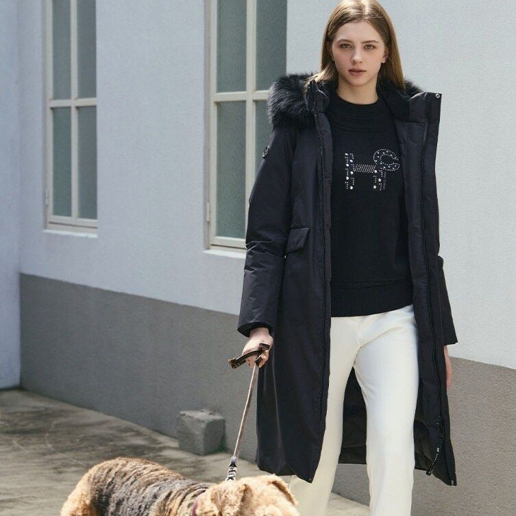 힐크릭 힐크릭 [모다아울렛][힐크릭]여성골프웨어 패딩점퍼 구스다운 롱다운 점퍼 1HCPAWU902BLK 순천점