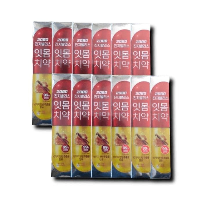 2080 진지발리스 치약 골드진생 잇몸케어 치약 140g 12개