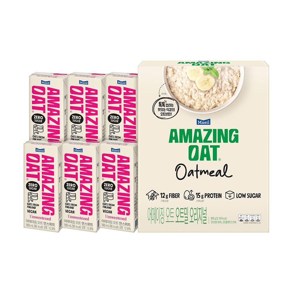 매일 어메이징 오트밀 오리지널 900g + 언스위트 190ml 6개