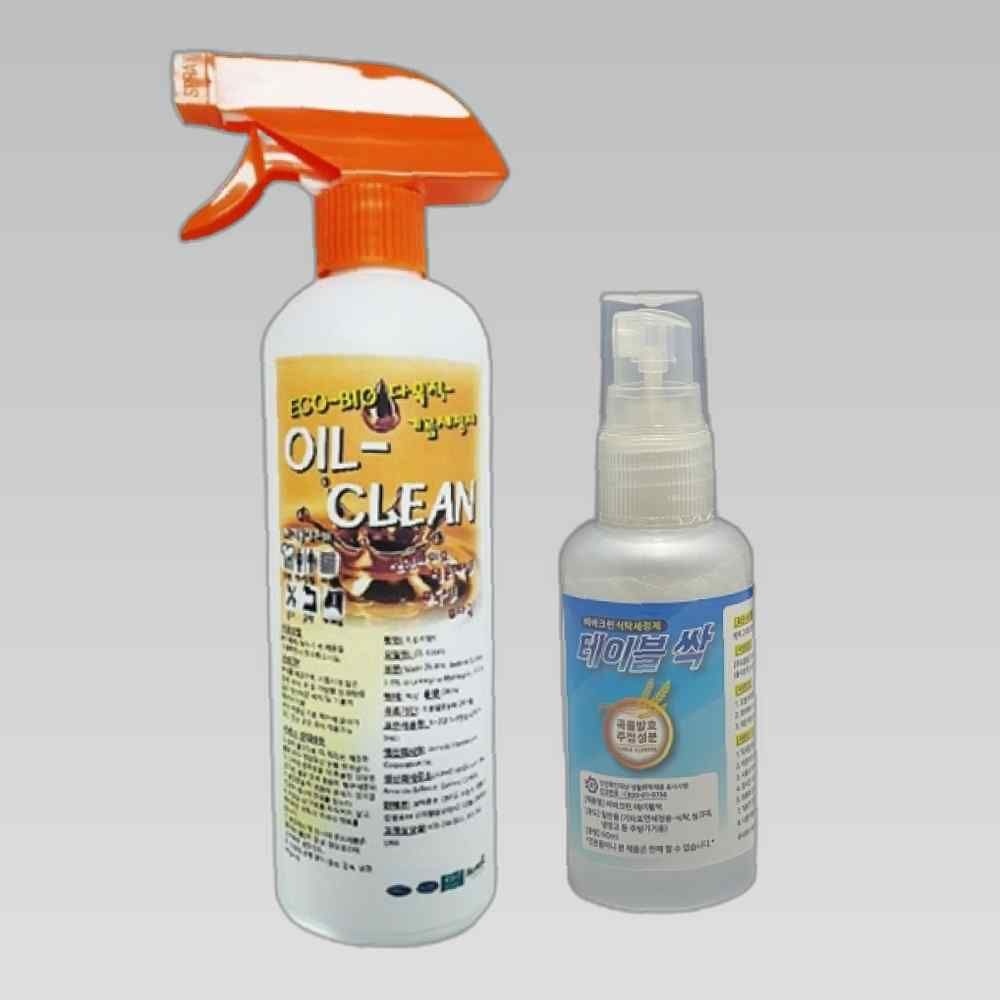 오일크린 500ML+테이블싹60ML 기름때싹 끈적이는 주방기름때청소 주방기기 크리너테이블세정제 주방용기