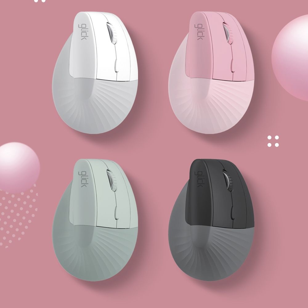[온누리상품] 무선블루투스마우스 지클릭커 오피스프로 버티컬 도톰 쉬폰 무소음 인체공학 마우스 4가지 색상