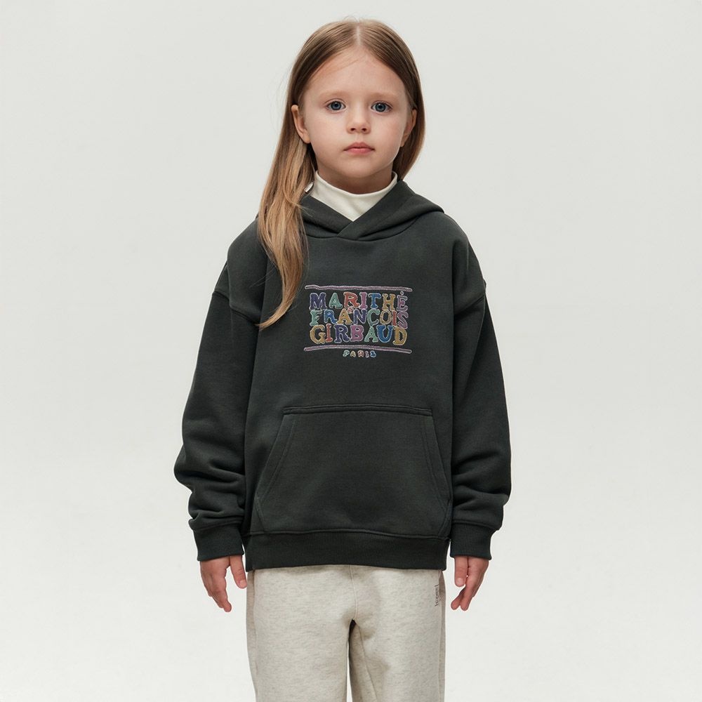 마리떼키즈 (공식) KIDS DOODLE CLASSIC LOGO HOODIE (BRUSHED) charcoal