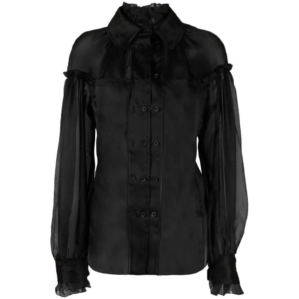 032c sheer panel detail blouse FW22W1010 TP424556718