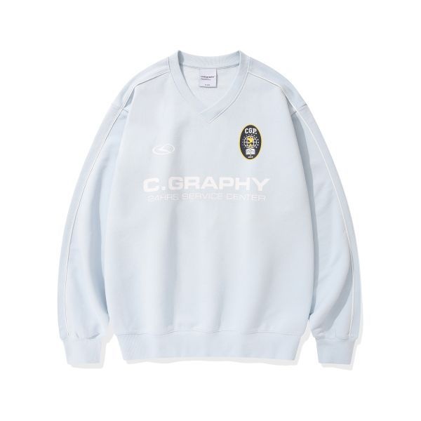 <매장정품> CGP 24H 트랙 브이넥 맨투맨_스카이블루 CBDWUTL110PB 203164