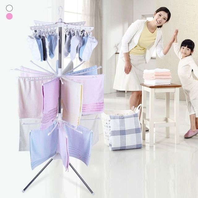 모아락스토어 가정용 3단 회전식 빨래건조대 수건건조대 빨래건조대 다용도 건조대
