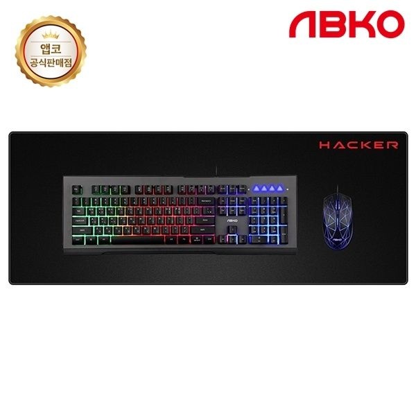 UnKnown ABKO 유선 데스크탑 세트, KM700 With Pad 블랙 키보드USB 마우스USB 무지패드