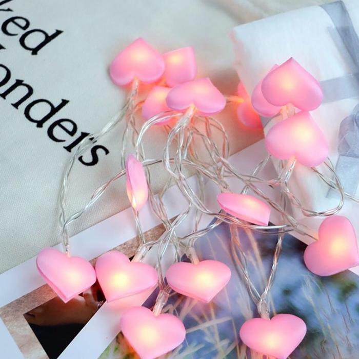 10구 LED 하트뿅 이벤드 가랜드전구(1.5M) (핑크)