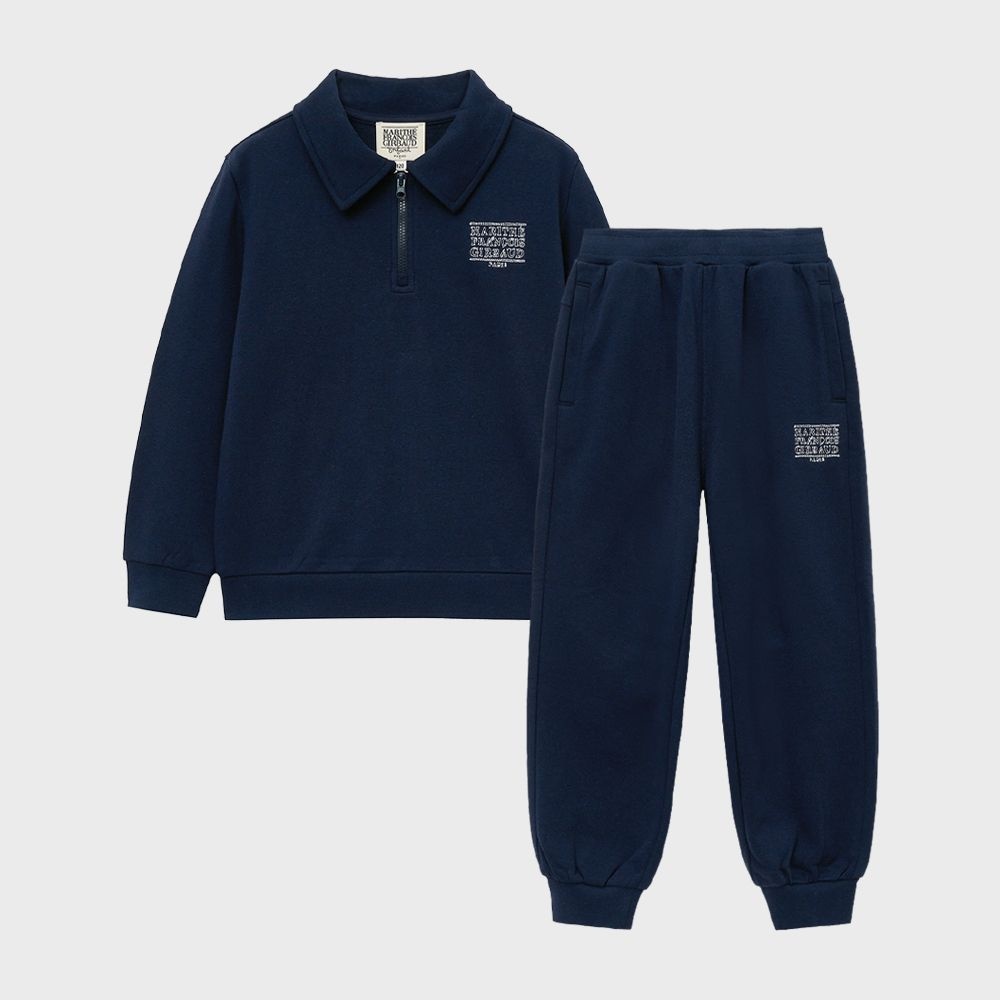 (공식) ENFANT CLASSIC LOGO HALF ZIPUP SWEAT SET-UP navy