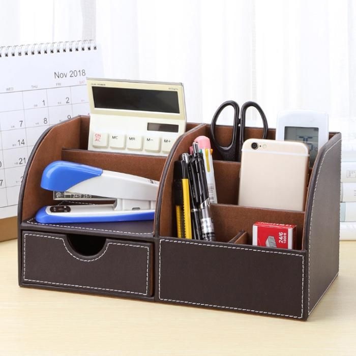 오피스타 가죽 데스크 오거나이저 사무실 책상정리함 DT1289033