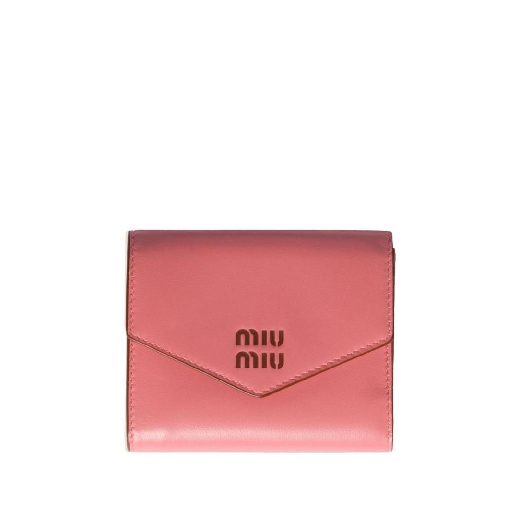 [해외] 미우미우 SMALL LEATHER WALLET rosa e viola 5MH040/2CV6 F04AN CAMELIA/COGNAX [관부가세포함]