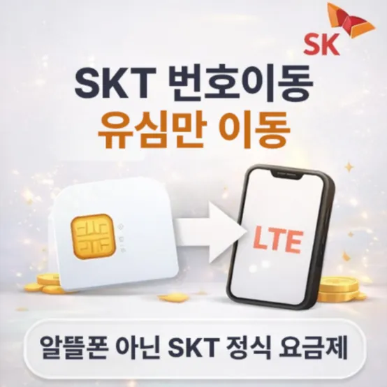 SK유심 통신사이동 USIM 선택약정 12개월 오늘출발 비대면 : 롯데ON