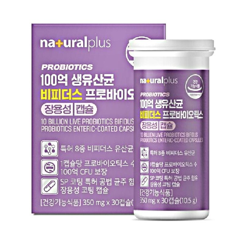내츄럴플러스 100억 생유산균 비피더스 프로바이오틱스 장용성캡슐 350mg x 30캡슐