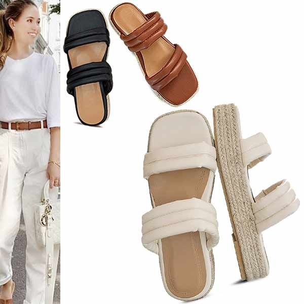 (현대Hmall) [하프클럽/까미에뮤즈]kami et muse 라운드 스트랩 에스빠드류 슬리퍼_KM22s28