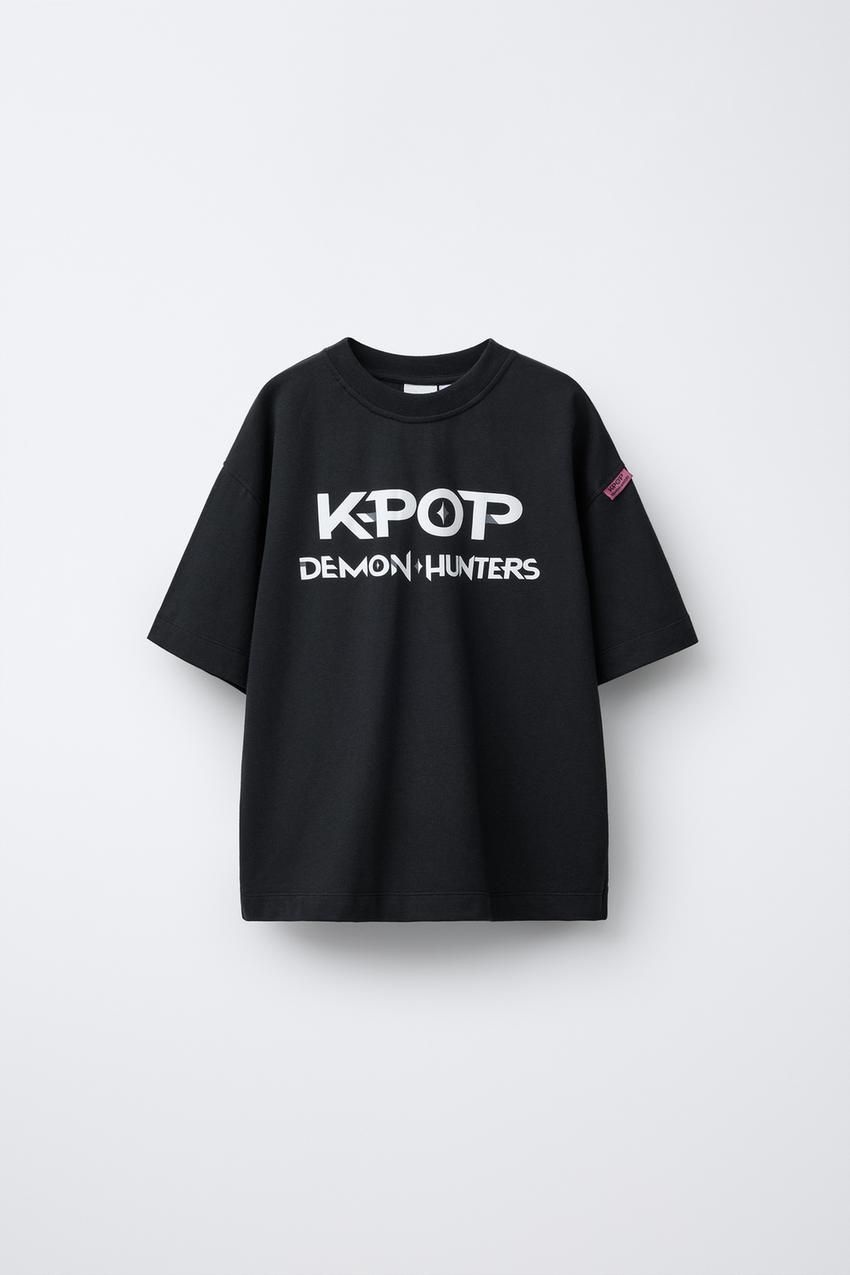 국내배송 ZARA 자라 주니어 키즈 KPOP DEMON 헌터 HUNTERS NETFLIX © 프린트 티셔츠 콜 그레이 5431823807 1640207