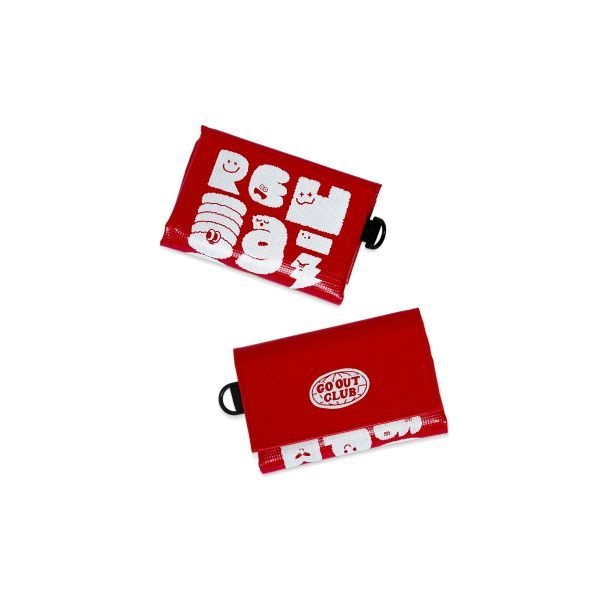 REQM REQM GO OUT 타포린 생활방수 미니 파우치 레드