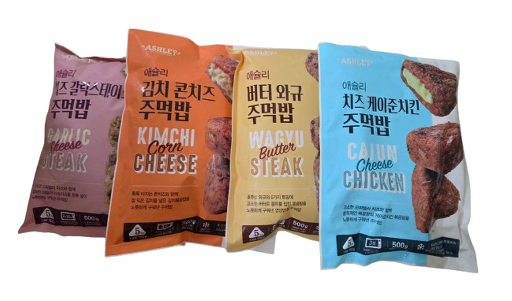 애슐리 주먹밥 4종 세트 (김치콘치즈+치즈케이준+버터와규+치즈갈릭스테이크)