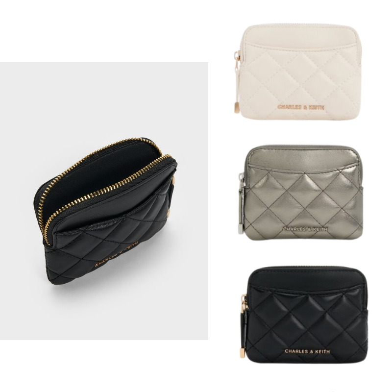 찰스앤키스 알바 Alva 퀼팅 탑지퍼 카드홀더 지갑