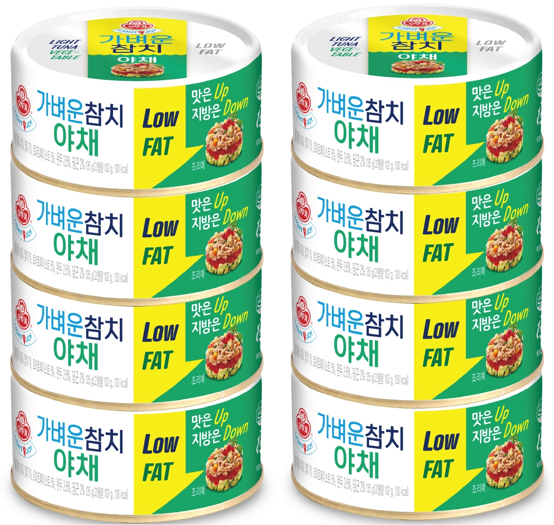 [온누리7%혜택]오뚜기 가벼운참치 야채참치 135g x 8개