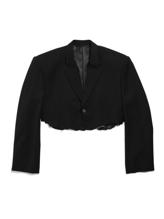 [해외] 발렌시아가 25FW 발렌시아가 컷 오프 싱글 브레스티드 자켓 839295 TRT011000 BLACK