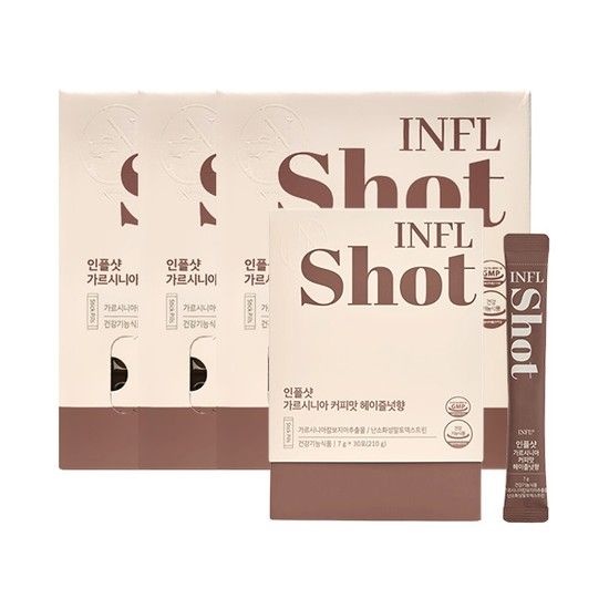 [5개월 패키지] 인플샷 가르시니아 커피맛 헤이즐넛향 대용량3박스(300포)+1박스(30포)