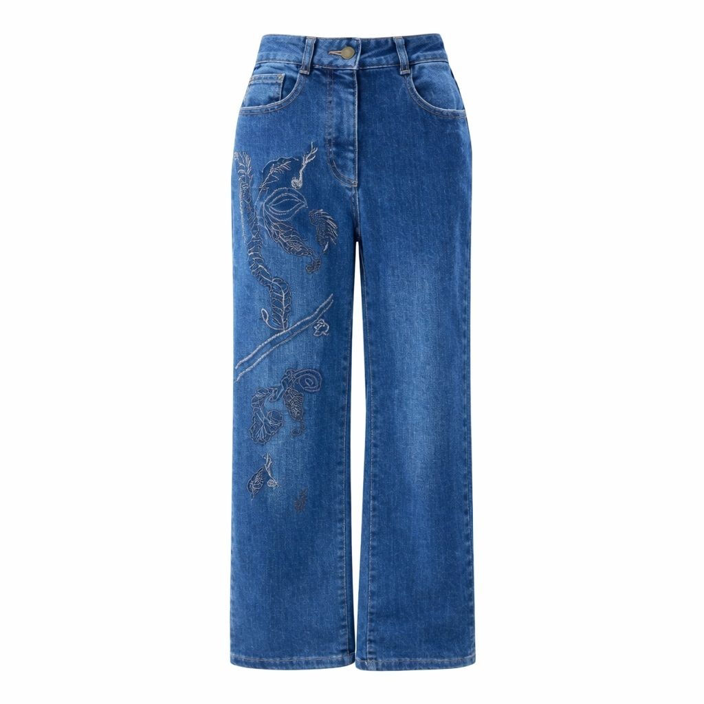 [롯데백화점] 비꼴리끄 데님 스트레이트 자수 팬츠 B224DS1010 LE1220862694