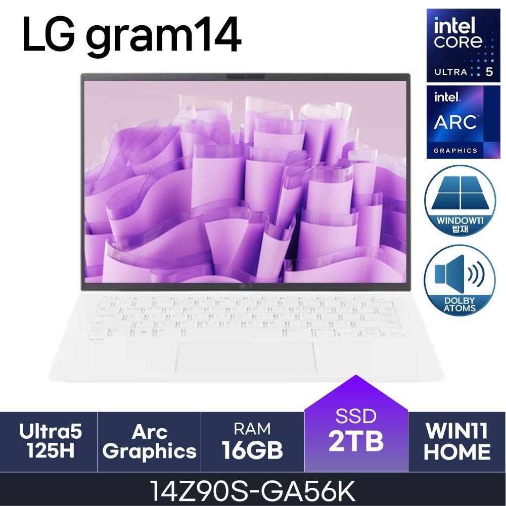 LG LG전자 HMC / LG전자 그램14 / 14Z90S-GA56K (RAM 16GB / NVMe 2TB / WIN11H)