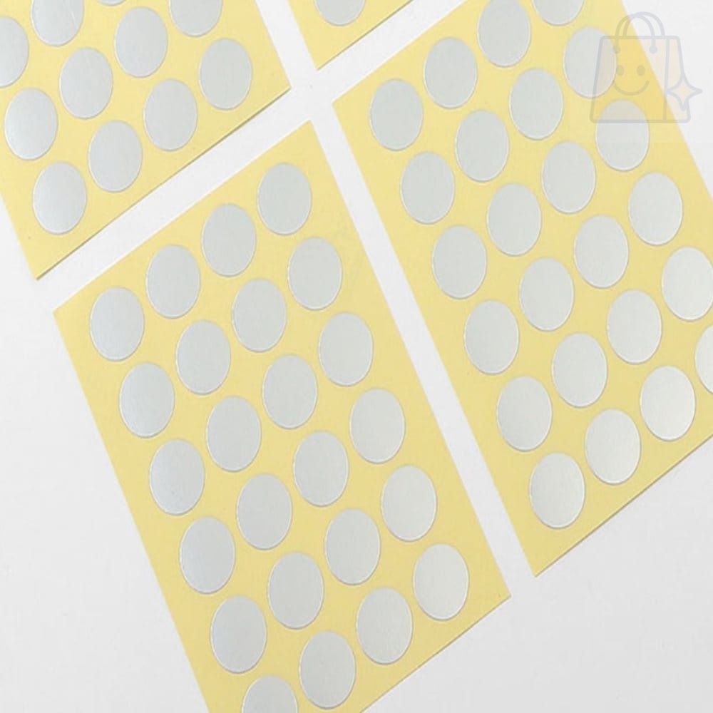 쏘굿픽 16MM 원형 스티커 60매 실버 동그란스티커 설문조사스티커 분류스티커