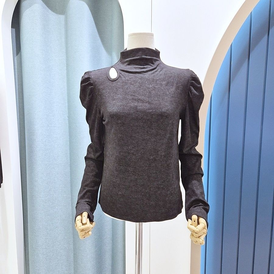 리펜 스튜디오 [AK원주점] [리펜스튜디오] 퍼프소매 하이넥 티셔츠 SH01TS500