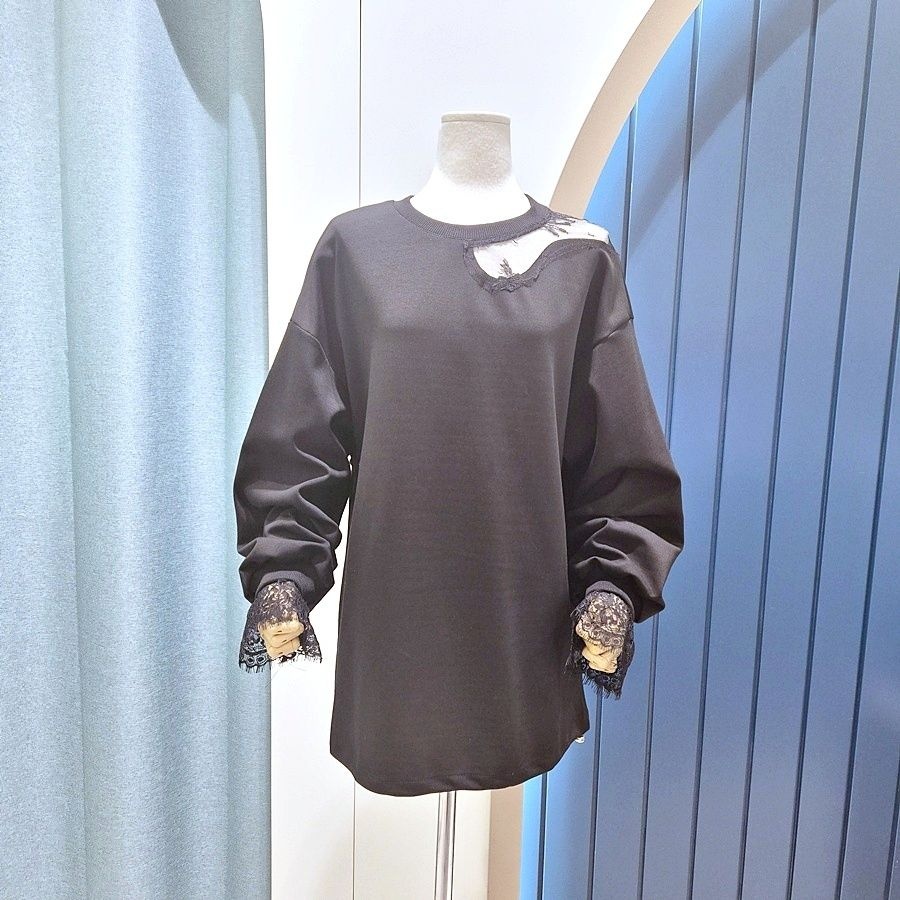 리펜 스튜디오 [AK원주점] [리펜스튜디오] 레이스포인트 벌룬소매 라운드 티셔츠 SH02TS400