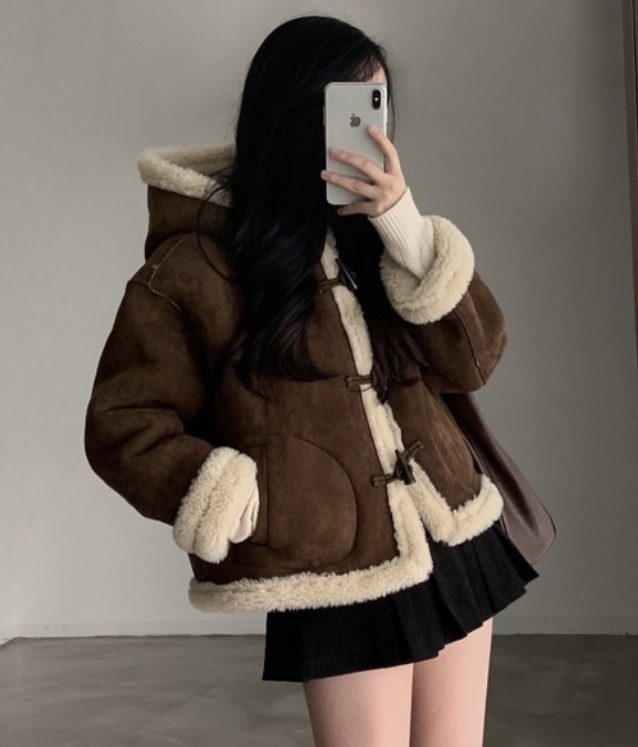 후드 덤플 무스탕 떡볶이코트