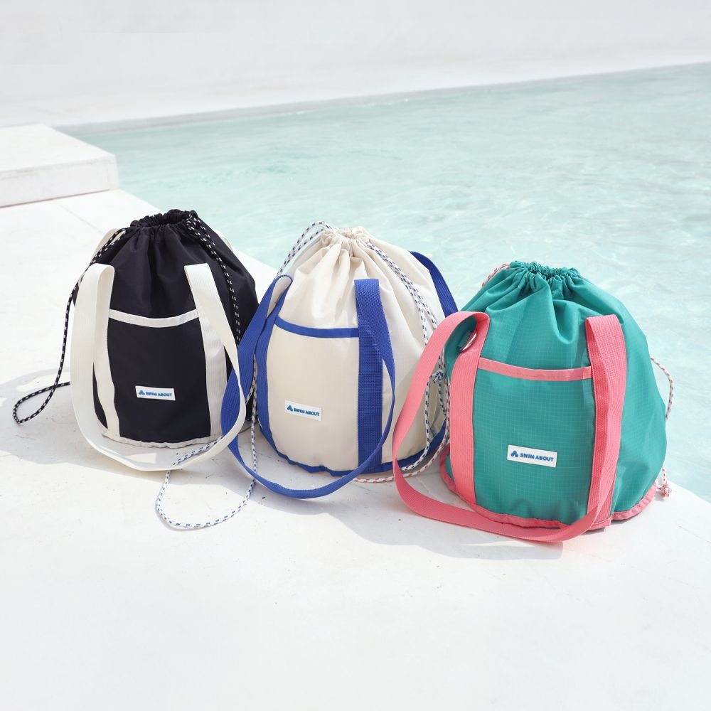 [10%추가혜택] 스윔어바웃 메쉬 투인원 가방 비치백 수영가방 물놀이 방수 목욕 수영장 바캉스
