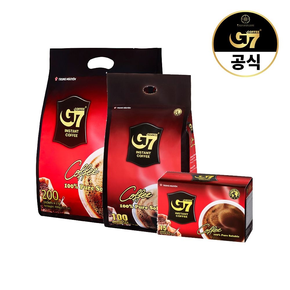 G7 커피 G7 베트남 블랙커피 2g 15개입 100개입 150개입 200개입