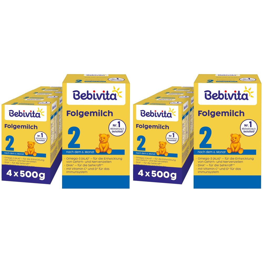 [해외] Bebivita 베비비타 2단계 유아용 분유 500g 8팩 독일 생후 6개월 성장기
