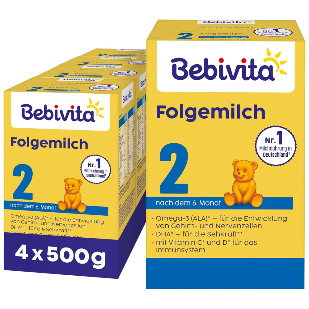 [해외] Bebivita 베비비타 2단계 유아용 분유 500g 4팩 독일 생후 6개월 성장기
