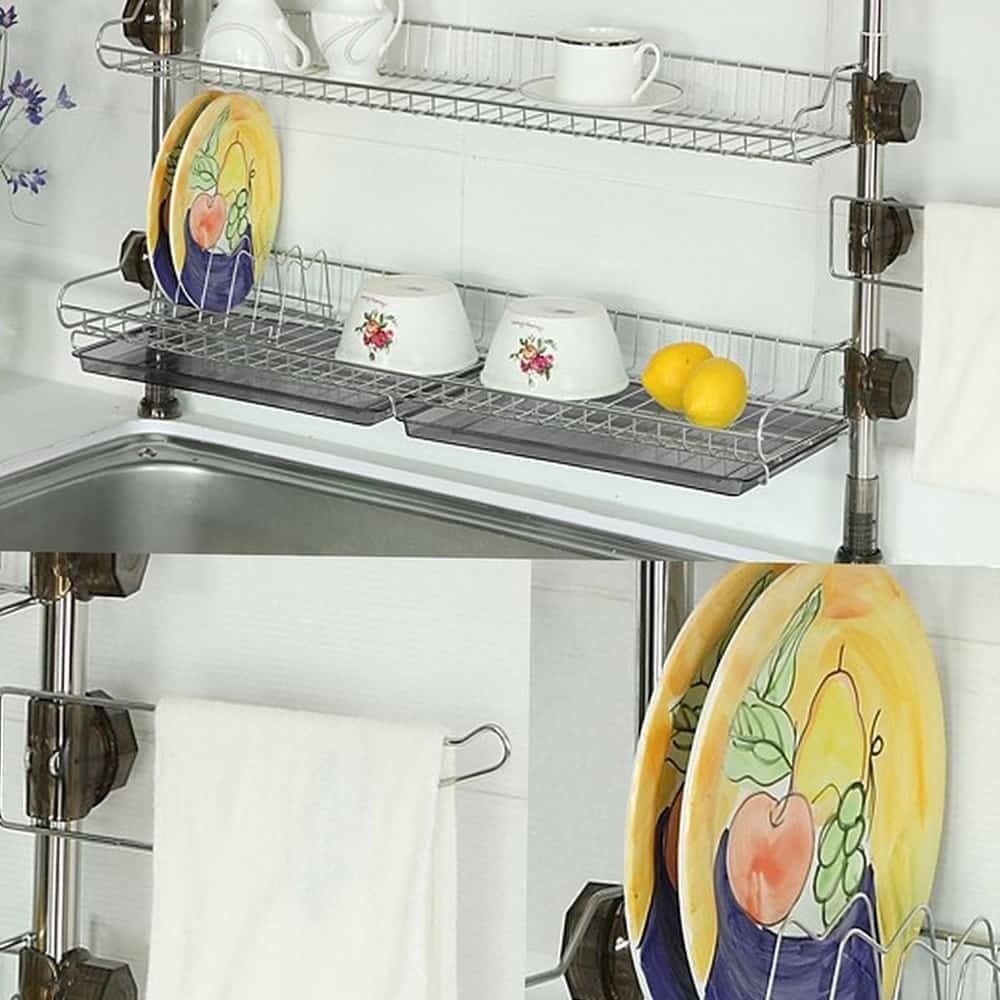 진열 수납 기둥씽크선반600 정리 씽크대 다용도 2단 스마트홈 선반 공간활용 매직크린