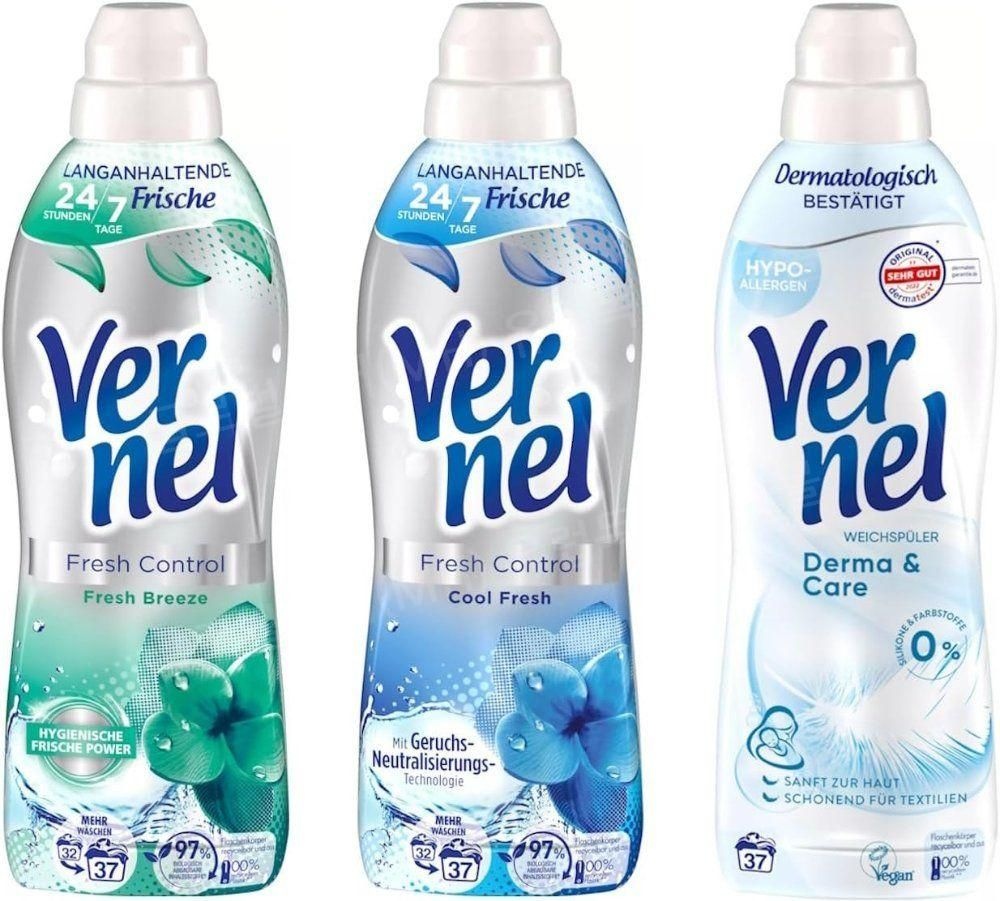 [해외] Vernel Fresh Control 37회분 3개세트 2442ml 향캡슐 상쾌함 민감피부 케어