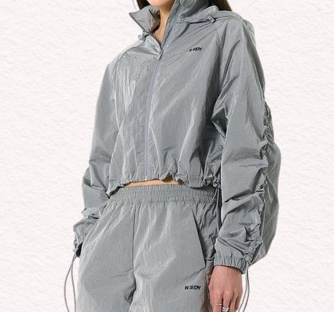 널디 NDY 우먼스 슬리브 셔링 윈드브레이커 실버 PNES24JK1518 303049