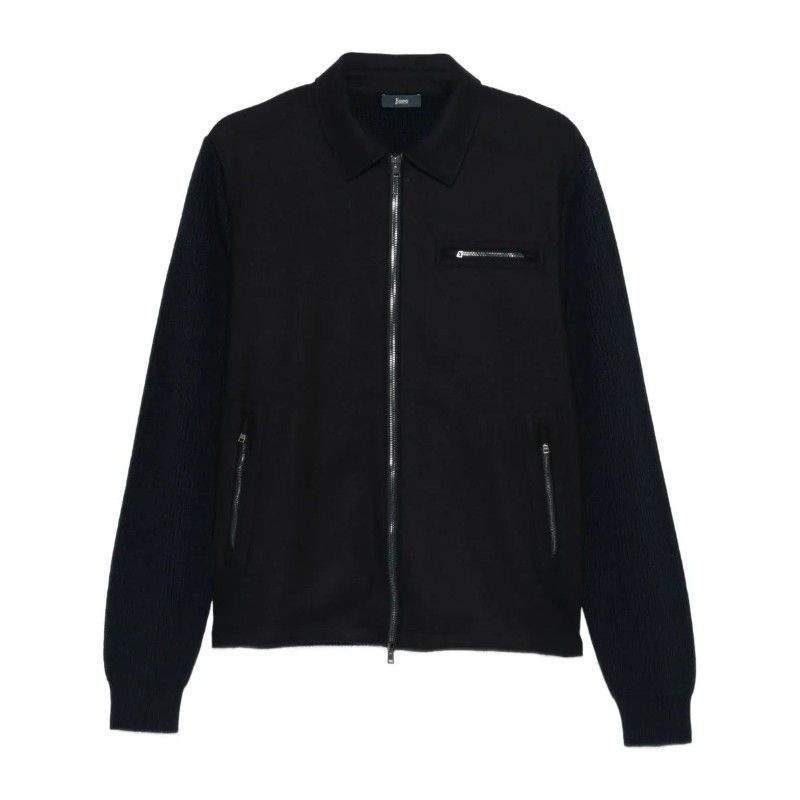 에르노 칼라 울 니트 슬리브 집업 재킷 MC000202U70314 9290BLUSCURO