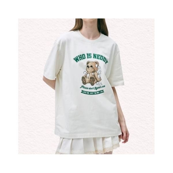 널디 NDY 후 이즈 네디 반팔 티셔츠 블랙크림스카이블루 PNEU25ST12 302867