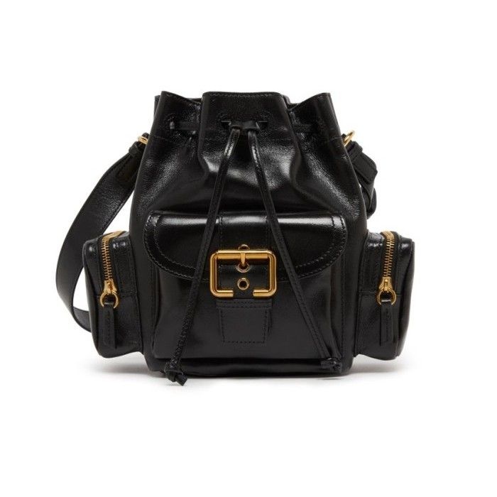 끌로에 26 SS 끌로에 카메라 드로스트링 클로저 골드톤 피니시드 싱글 핸들 블랙 숄더백