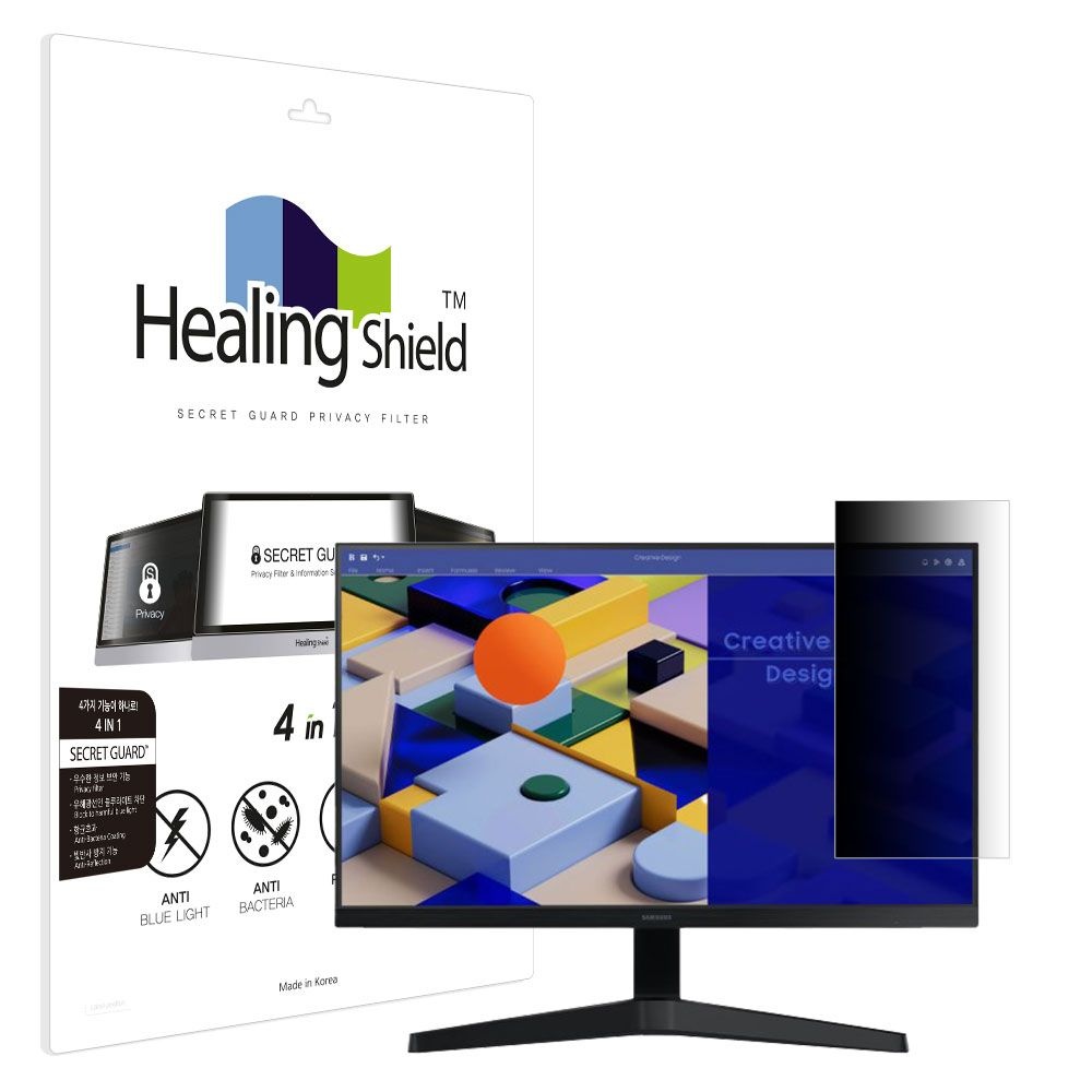 [㈜폰트리]힐링쉴드 (현대Hmall) 삼성 S27C310 SNS 메신저 사이드 프라이버시 보안필름