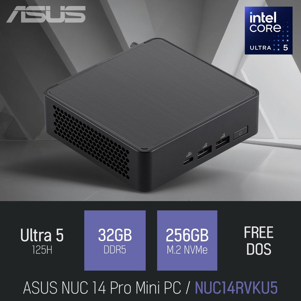 ASUS ⓒ ASUS NUC 14 Pro Mini PC NUC14RVKU5 울트라5 125H 32GB 256GB / 인강 사무 산업용 미니PC
