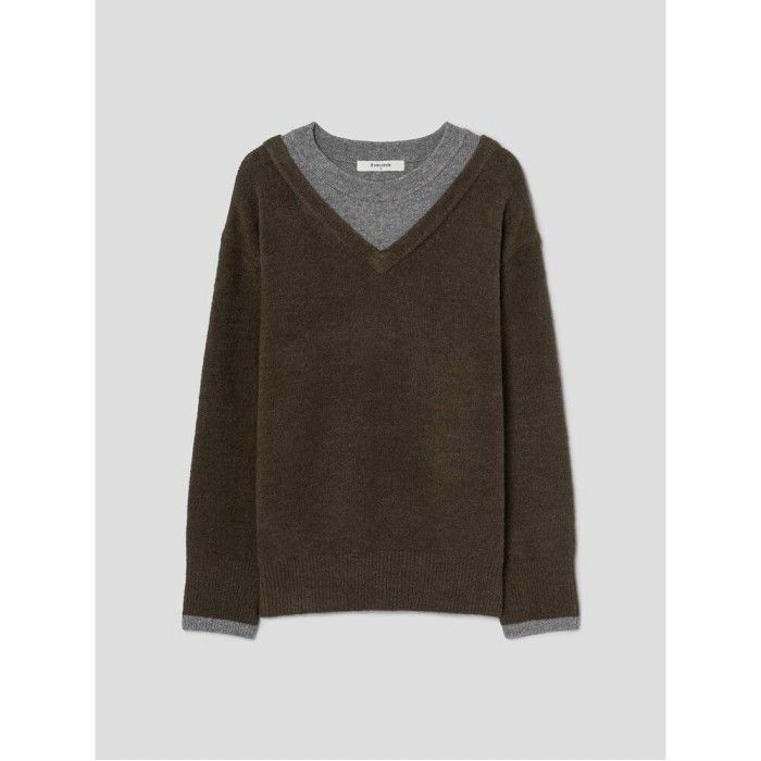 에잇세컨즈 루즈핏 배색 풀오버  브라운  356151WC1D