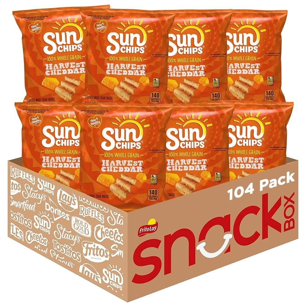 [해외] Sunchips 선칩 하베스트 체다 멀티그레인 스낵 28g 104개
