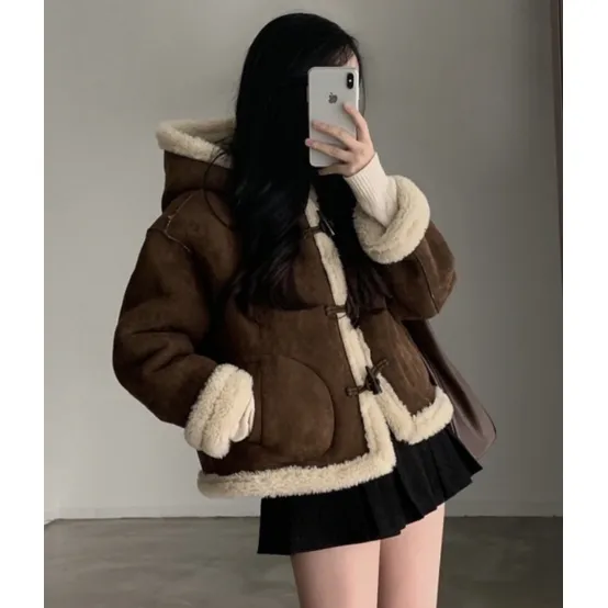 후드 덤플 무스탕  떡볶이코트  덤플후드  2clor 